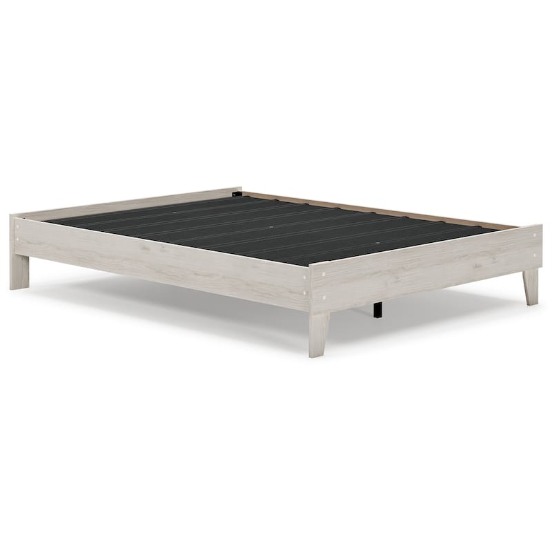 Signature Design by Ashley Socalle Light Natural Platform Bed with 2 Nightstands