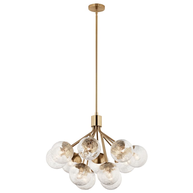 Kichler Lighting Silvarious Crackle Glass Convertible Chandelier - 30 in - Champagne Bronze
