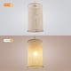 preview thumbnail 7 of 11, Farmhouse Mini Pendant Cylinder Rope Mesh Cage Kitchen Island Lights for Dining Room - 9.84" W x 19.29" H