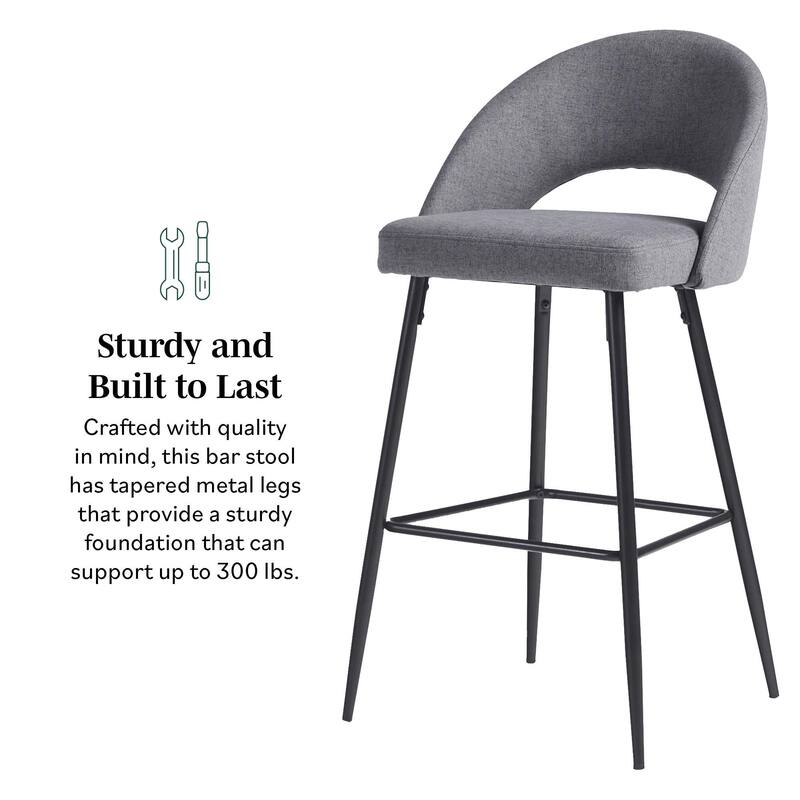 Middlebrook Designs Contemporary Curved-Back Fabric Barstools (Set of 2)
