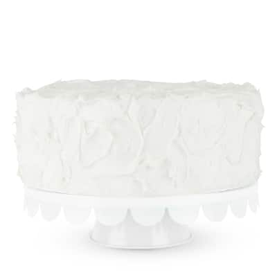 White Metal Cake Stand - 11" x 11"
