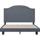 preview thumbnail 3 of 6, Madison Gray Upholstered Camelback Platform Bed - No box spring needed
