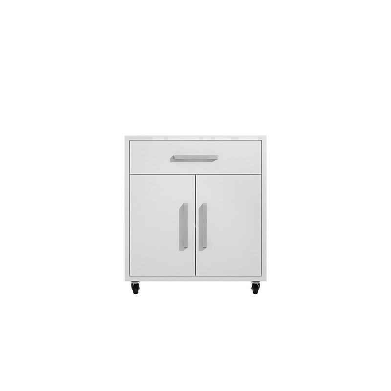 Manhattan Comfort Eiffel 28.35" Mobile Garage Storage Cabinet with 1 Drawer
