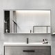 preview thumbnail 21 of 66, Rectangle Metal Framed Beveled Edge Bathroom Vanity Mirror 40"W x 20"H - Black