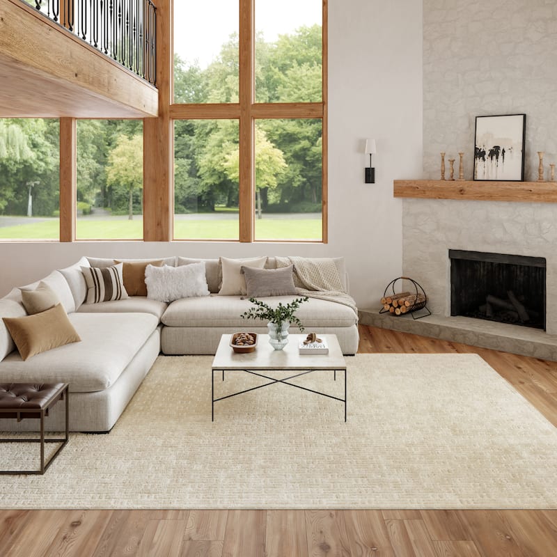 Nourison Washable Charm Indoor only Modern Geometric Area Rug - Ivory - 9' x 12'
