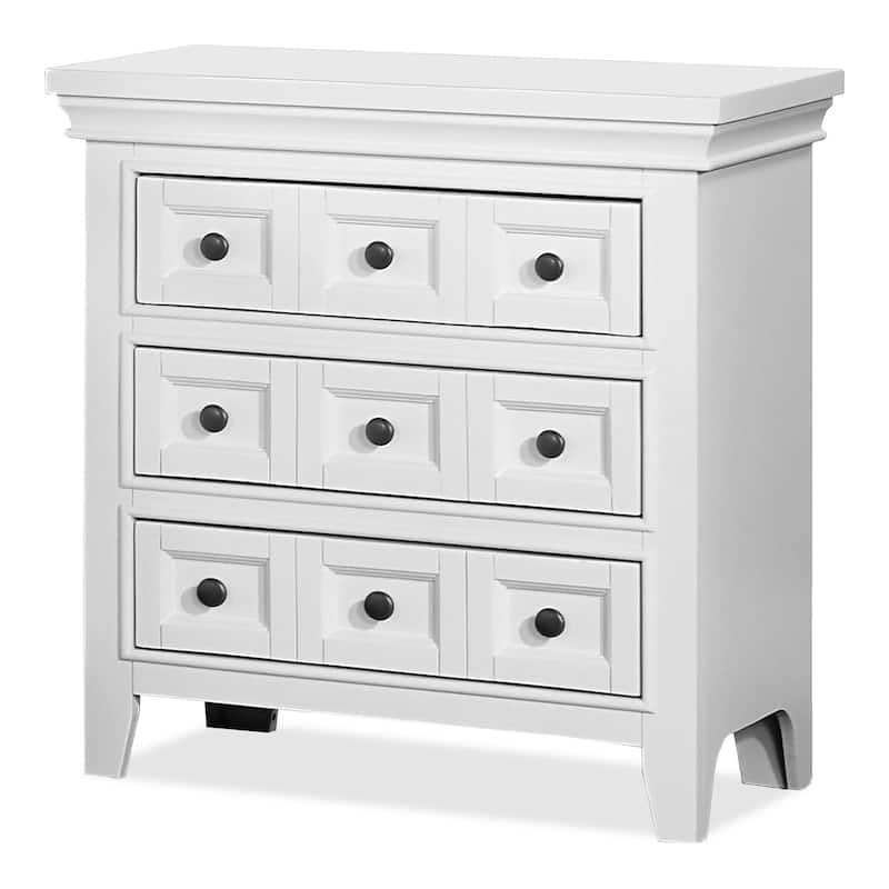 Saer Transitional Grey Wood 3-Drawer Nightstand by Furniture of America