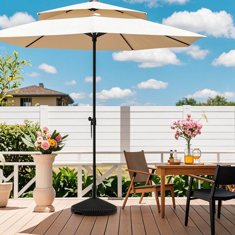 Costway Fillable Umbrella Base with Shell Texture 3 Coupler Sizes for - See Details