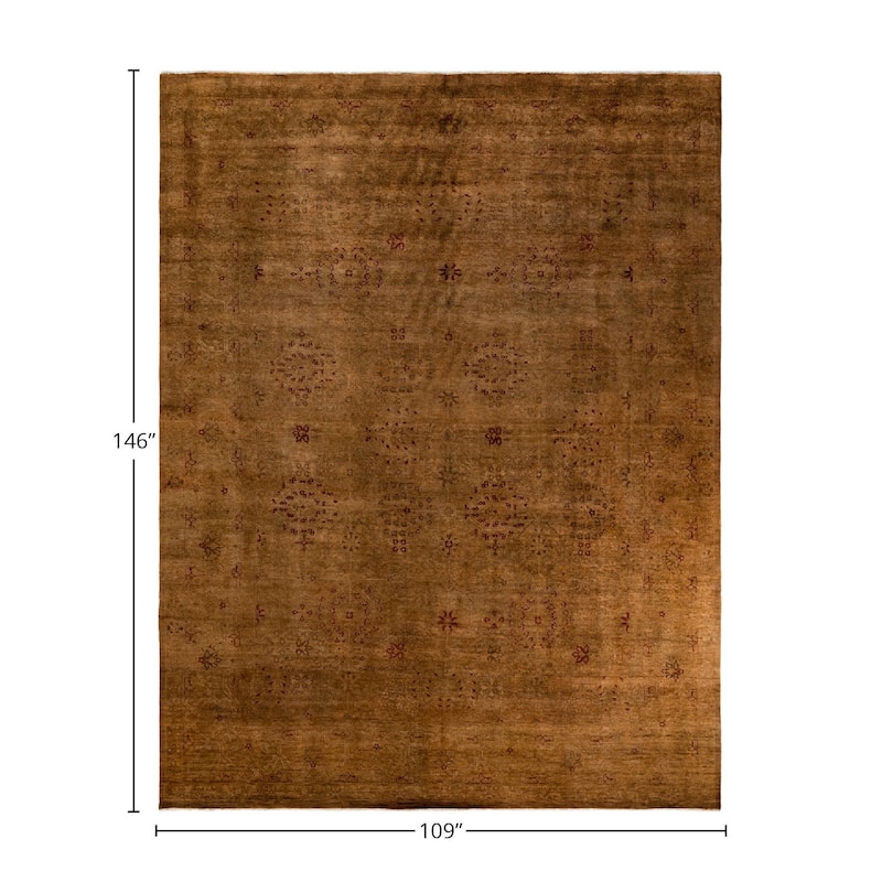 Fine Vibrance, One-of-a-Kind Hand-Knotted Area Rug - Gold, 9' 1" x 12' 2" - 9' 1" x 12' 2"