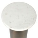preview thumbnail 3 of 2, Uttermost Reiss Marble & Brass Drink Table - 12"W x 12"D x 22.5"H