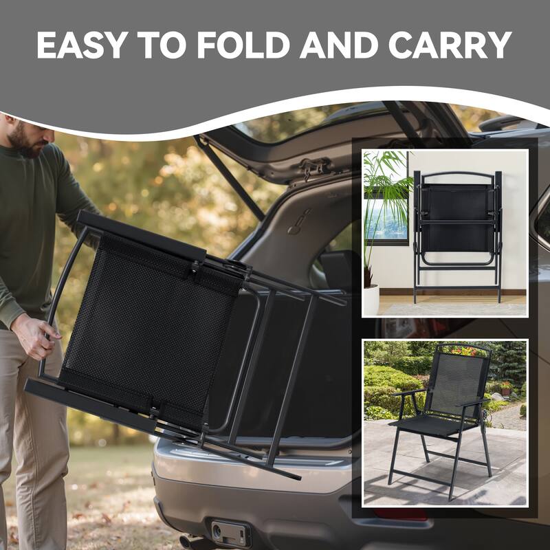VredHom 4PC Patio Folding Outdoor Dining Chairs