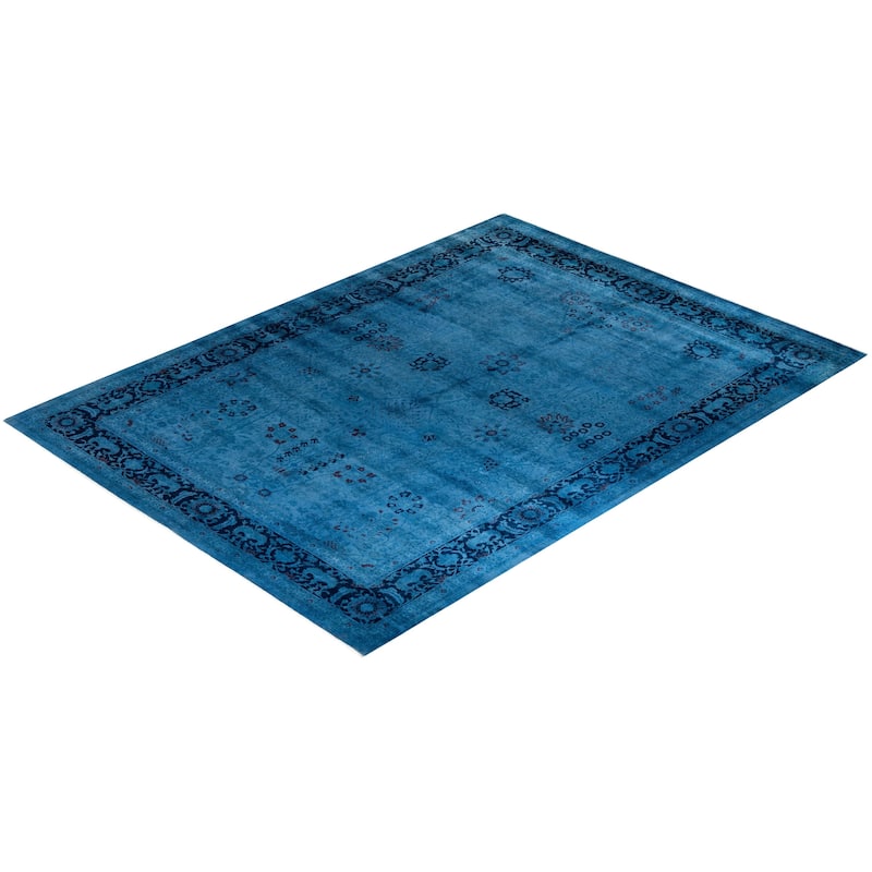 Vibrance, One-of-a-Kind Hand-Knotted Area Rug - Blue, 10' 2" x 13' 10" - 10' 2" x 13' 10"