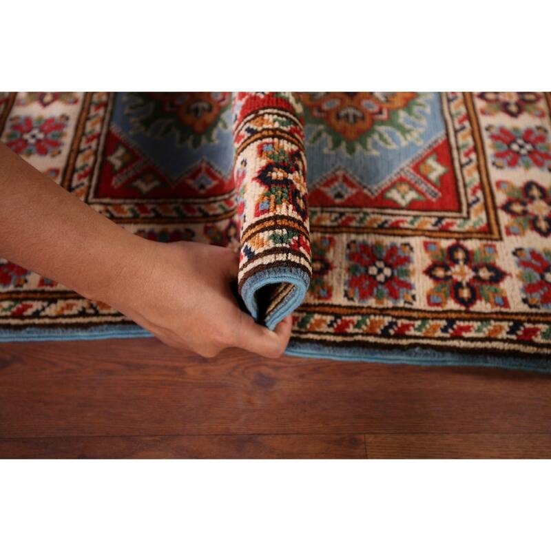 Blue Kazak Oriental Foyer Rug Handmade Wool Carpet - 2'0" x 2'9"