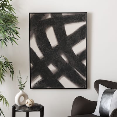 SAFAVIEH Laureta Modern Motion 30 x 40 Framed Linen Canvas Wall Art - 28.9 In. W x 0.03 In. D x 38.9 In. H