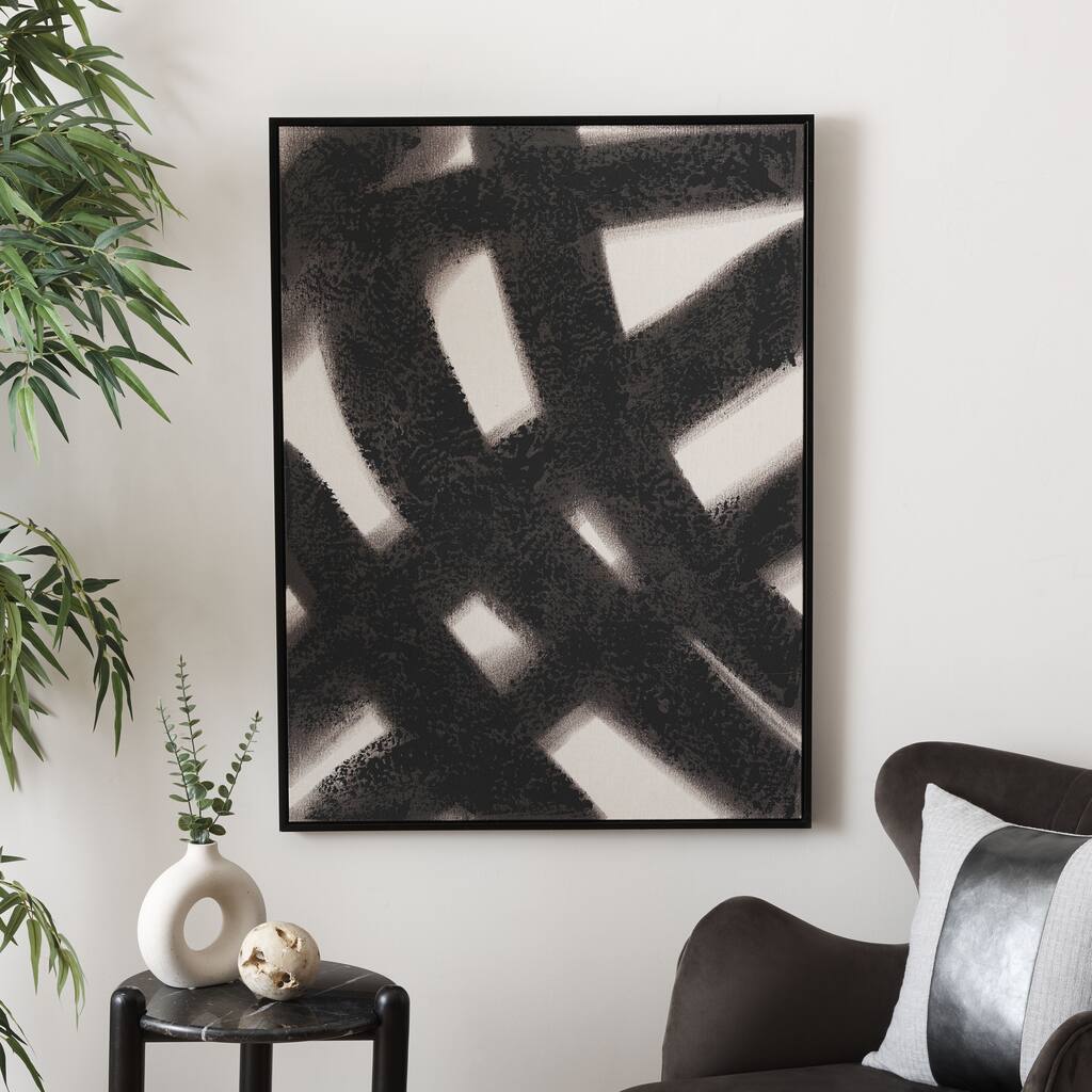 SAFAVIEH Laureta Modern Motion 30 x 40 Framed Linen Canvas Wall Art - 28.9 In. W x 0.03 In. D x 38.9 In. H