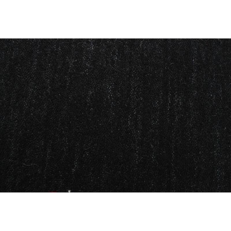 ECARPETGALLERY Hand Loomed Kashkuli Gabbeh Charcoal Wool Rug - 4'0 x 5'7