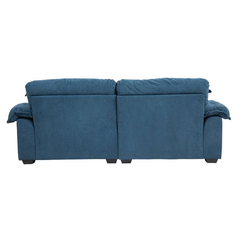 Luxurious 84" Chenille Fabric Recliner Sofa with Memory Foam and 2 Throw Pillows for Small Spaces