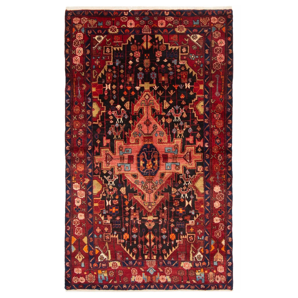 ECARPETGALLERY Hand-knotted Anadol Black Wool Rug - 4'2 x 7'0