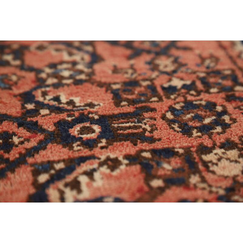All-Over Geometric Hamedan Persian Runner Rug Handmade Wool Carpet - 2'8" x 9'9"