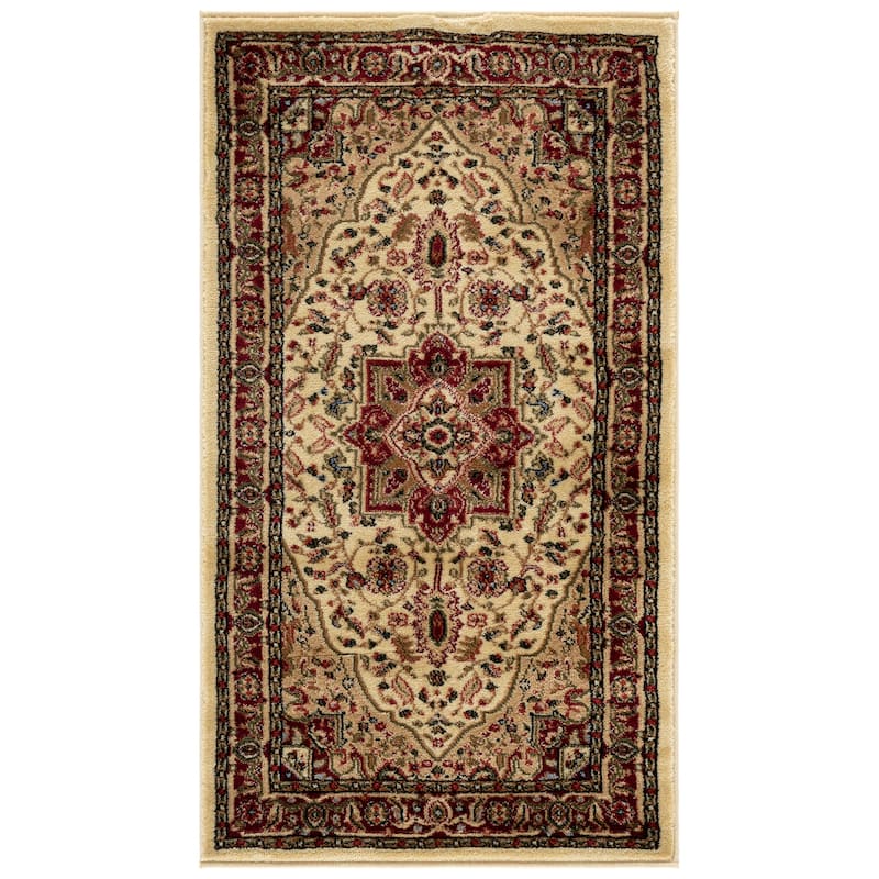 SAFAVIEH Lyndhurst Laquita Traditional Oriental Medallion Rug - 2' x 3' - Ivory/Red