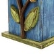 preview thumbnail 45 of 53, Glitzhome 10"H Multicolor Cute Distressed Solid Wood Birdhouse with 3D Flowers