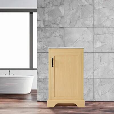 20" Bathroom Vanity with Ceramic Sink, Soft Closing Door, Adjustable Shelve & Storage Rack