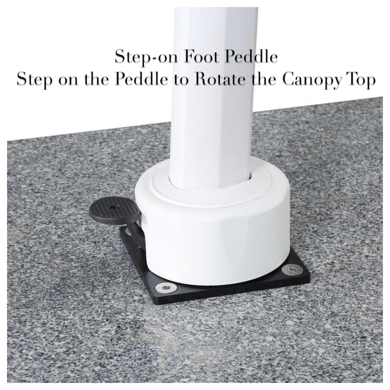 Margutta 10 ft. Square Aluminum Cantilever Tilt Outdoor Patio Umbrella with Granite Base in Mouse Gray