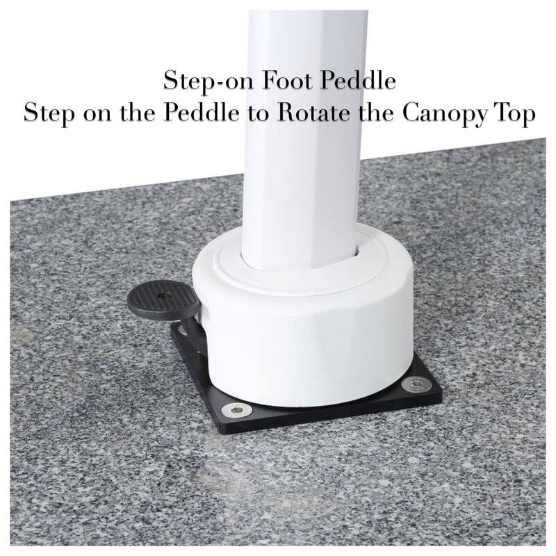 Margutta 10 ft. x 13 ft. Rectangle Aluminum Cantilever Tilt Outdoor Parasol Patio Umbrella with Granite Base in Mouse Gray