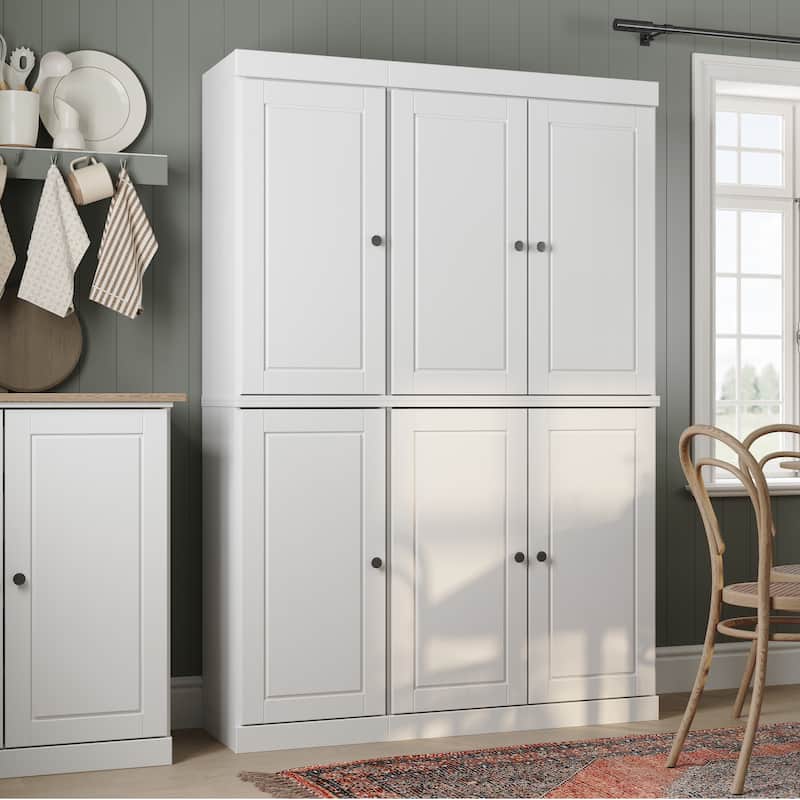 Palace Imports 100% Solid Wood 48.5" China Pantry Cabinet with Solid or Clear Glass Doors and Adjustable Shelves - 48.5" x 71.5" - White - Solid