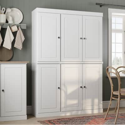 100% Solid Wood Kitchen China Buffet Pantry with Glass or Solid Wood Doors, 2-Drawer Kit by Palace Imports - 48.5" x 71.5"