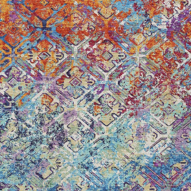 HomeRoots Geometric Transitional Rectangle Outdoor Rug