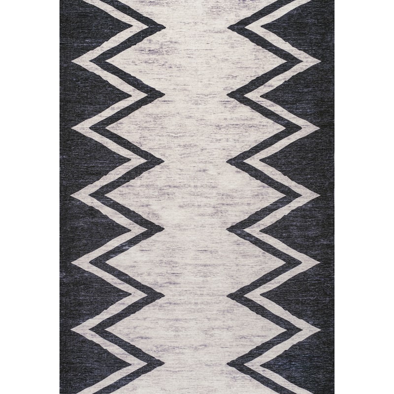 JONATHAN Y Modern Bohemian Medallion Textured Weave Machine Washable Area Rug - 5 X 8