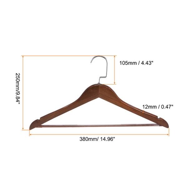 5pcs Solid Retro Wooden Clothes Hangers with Chrome Hook - Bed Bath ...