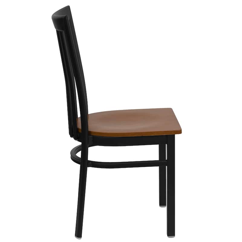 2 Pack School House Back Metal Restaurant Chair - 17.25"W x 18.75"D x 34.75"H - 17.25"W x 18.75"D x 34.75"H