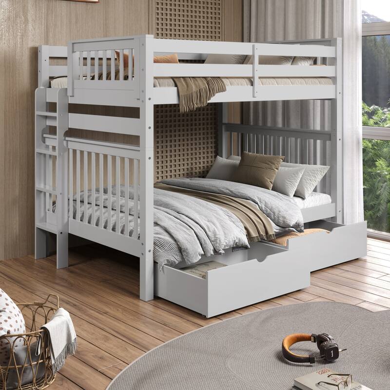 Taylor & Olive Trillium Full over Full Bunk Bed, 2 Drawers