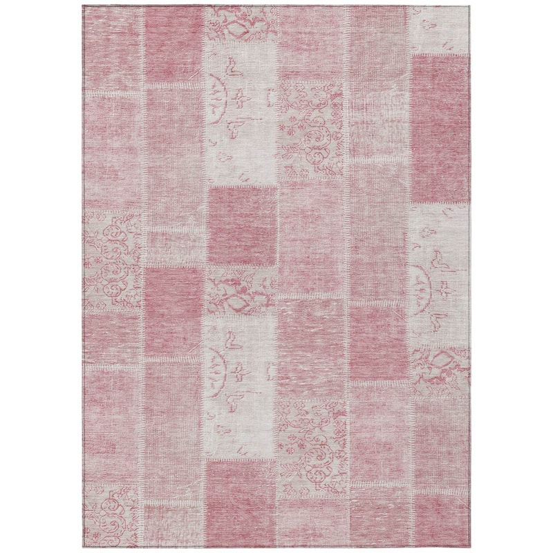 HomeRoots Patchwork Traditional Rectangle Outdoor Rug