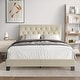 preview thumbnail 2 of 17, CraftPorch Simple Button Tufted Linen Upholstered Bed