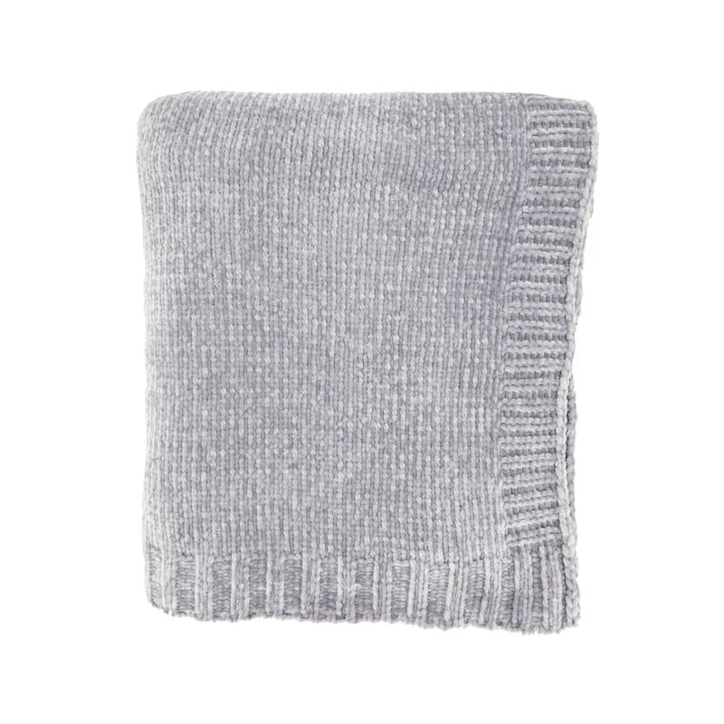 Warmth of Chenille Knit Throw - Grey