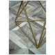 preview thumbnail 2 of 8, Hairon Genuine Leather Geometric Stripe Design Ivory and Gray Rug