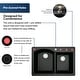 preview thumbnail 6 of 19, Karran Drop-In Quartz 33 in. 1-Hole 60/40 Double Bowl Kitchen Sink Kit