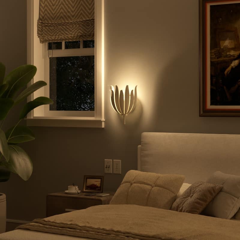 Farmhouse 1-light Maple Leaf Sconce Bathroom Wall Light