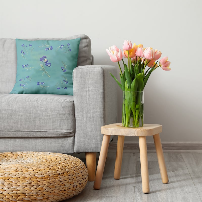 Violets Scattered Decorative Throw Pillow