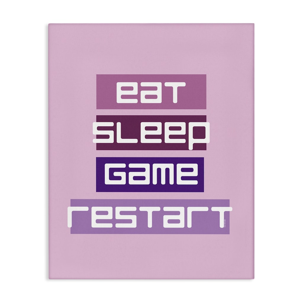 Stupell Eat Sleep Game Restart Canvas Wall Art Design By Yass Naffas Designs