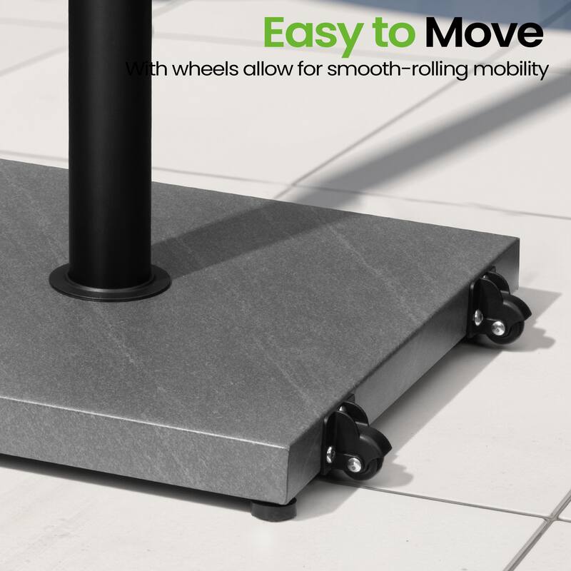 45LBS Outdoor Patio Square Concrete Market Umbrella Base Stand with Wheels
