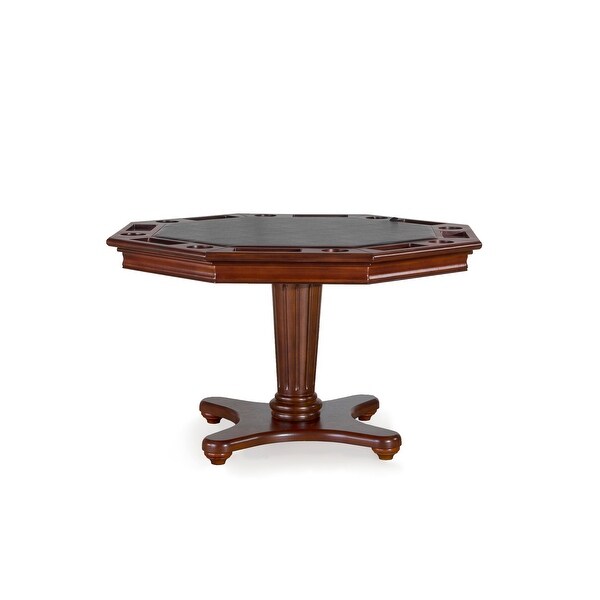 Hillsdale Furniture 6124GTB Ambassador 52" Diameter Wood Framed Gaming Table with Dual Tabletop - Medium Brown Cherry