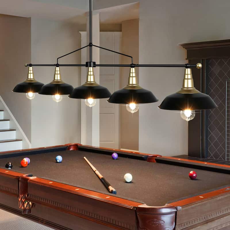 4/5-Light Industrial Linear Bowl-shaped Chandelier Lighting over Kitchen Table