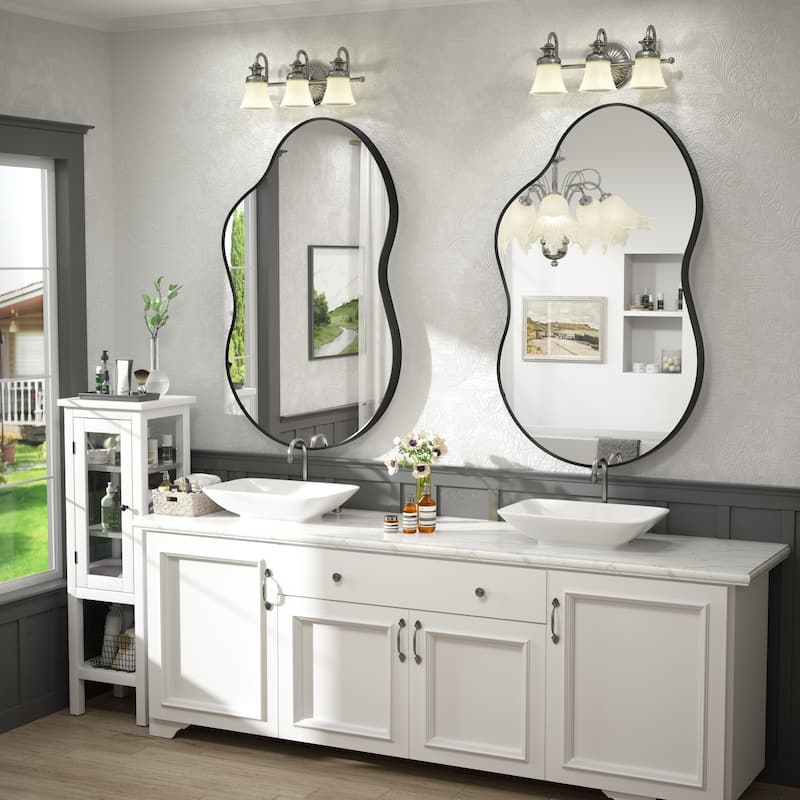 Irregular Wall Mirror Asymmetrical Decorative Wall Mirror Black 5 year warranty