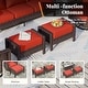 preview thumbnail 62 of 99, MAISON ARTS Extra-Large Patio Wicker Sofa Conversation Set with Coffee Table, Oversize Seat with 5.5'' Thick Padded Cushion