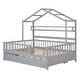 preview thumbnail 9 of 14, Wooden Full Size House Bed with Twin Size Trundle