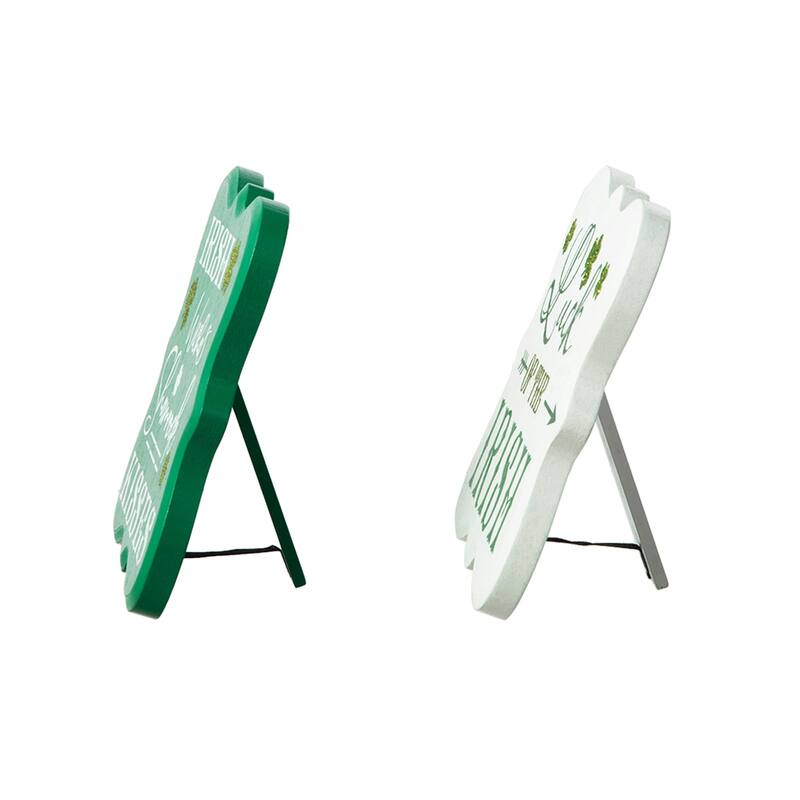 Glitzhome Set of 2 St. Patrick's Wooden Table Signs Decor