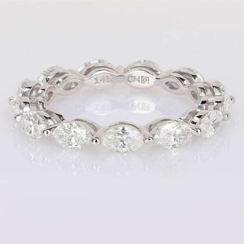 Miadora 2 1/3ct TDW Marquise-Cut Diamond Eternity Ring in 14k White Gold